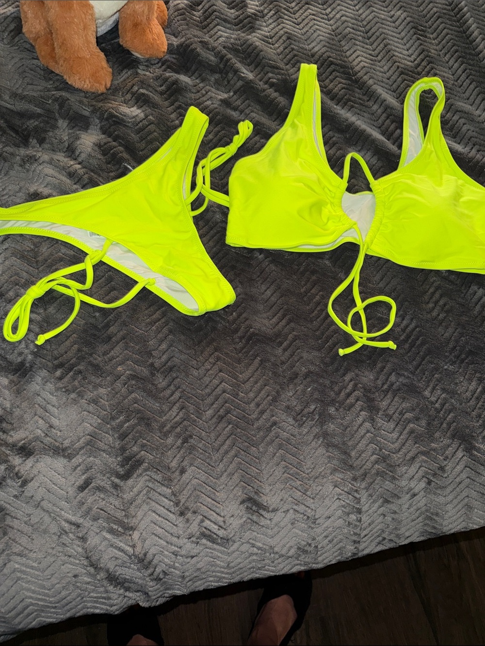Neon Yellow Women’s Tie-Side Bikini Set